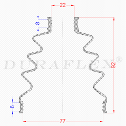 Маншон за каре 22x77x92 mm черен - тип 4