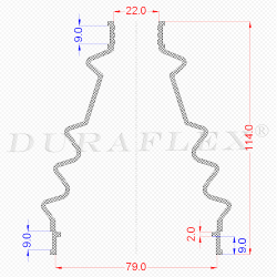 Маншон за каре 22x79x114 mm черен - тип 3